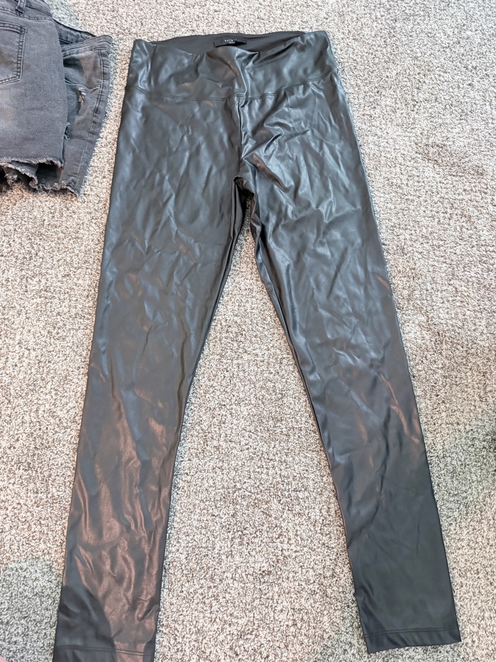Sleek Black Faux Leather Leggings